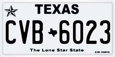 TX license plate CVB6023