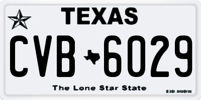 TX license plate CVB6029