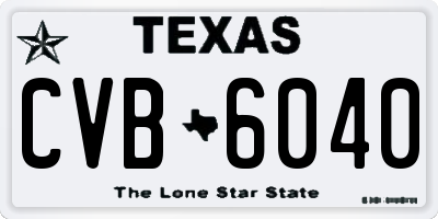 TX license plate CVB6040