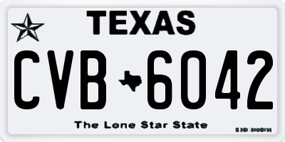 TX license plate CVB6042