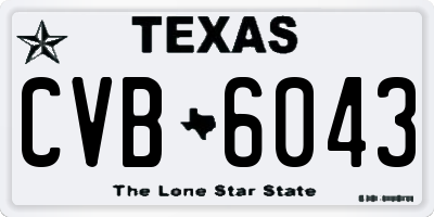 TX license plate CVB6043