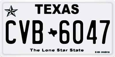TX license plate CVB6047