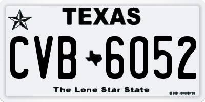 TX license plate CVB6052