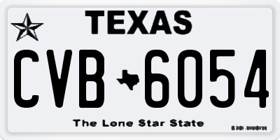 TX license plate CVB6054