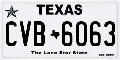 TX license plate CVB6063