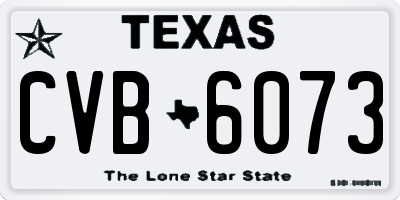 TX license plate CVB6073