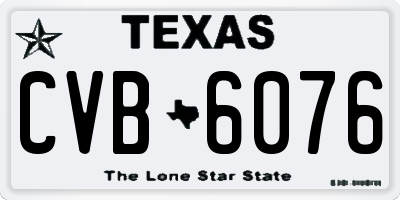 TX license plate CVB6076