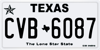 TX license plate CVB6087