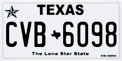 TX license plate CVB6098
