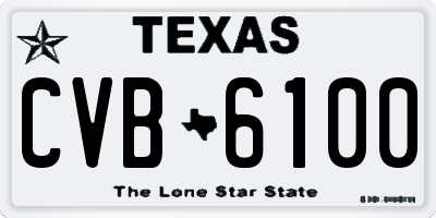 TX license plate CVB6100