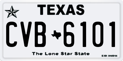 TX license plate CVB6101