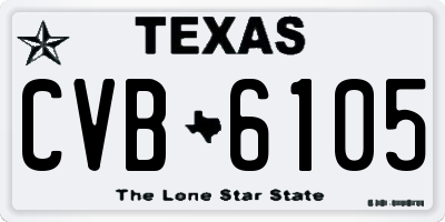 TX license plate CVB6105