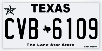 TX license plate CVB6109