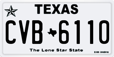 TX license plate CVB6110