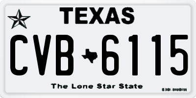TX license plate CVB6115