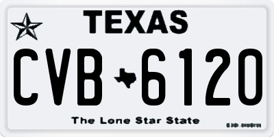 TX license plate CVB6120