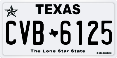 TX license plate CVB6125