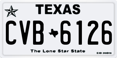 TX license plate CVB6126