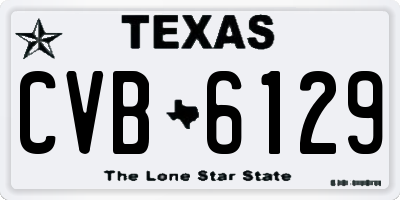 TX license plate CVB6129