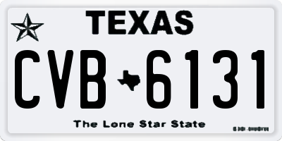 TX license plate CVB6131