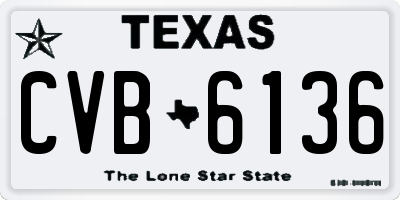 TX license plate CVB6136