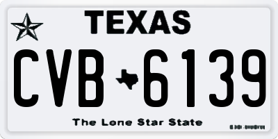 TX license plate CVB6139