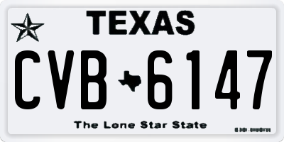 TX license plate CVB6147