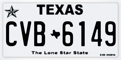 TX license plate CVB6149