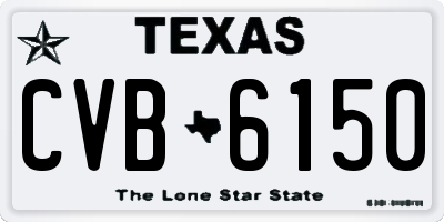 TX license plate CVB6150