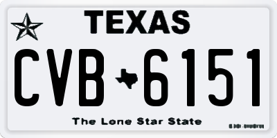 TX license plate CVB6151