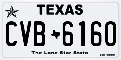 TX license plate CVB6160