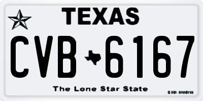 TX license plate CVB6167