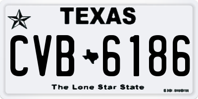 TX license plate CVB6186