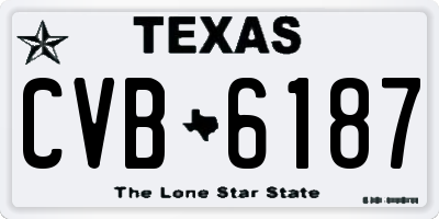 TX license plate CVB6187