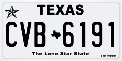 TX license plate CVB6191