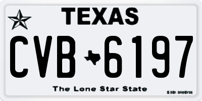 TX license plate CVB6197