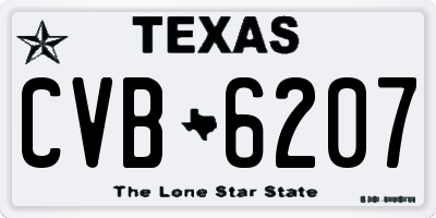 TX license plate CVB6207