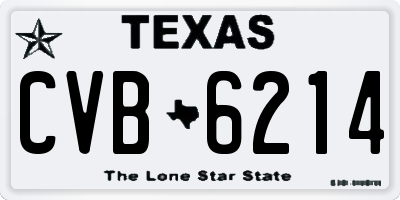 TX license plate CVB6214