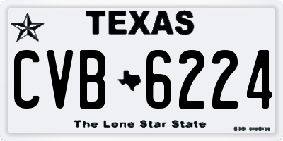 TX license plate CVB6224