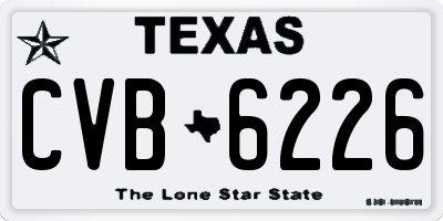 TX license plate CVB6226