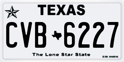 TX license plate CVB6227