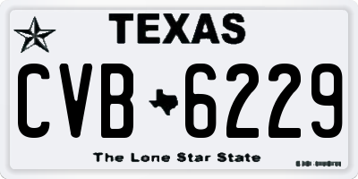 TX license plate CVB6229