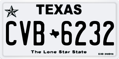 TX license plate CVB6232