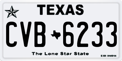 TX license plate CVB6233