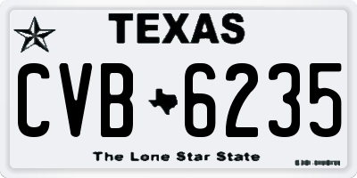 TX license plate CVB6235
