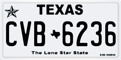 TX license plate CVB6236