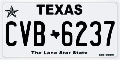 TX license plate CVB6237