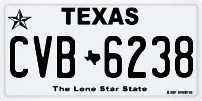 TX license plate CVB6238