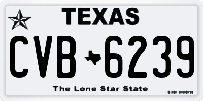 TX license plate CVB6239