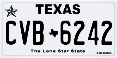 TX license plate CVB6242